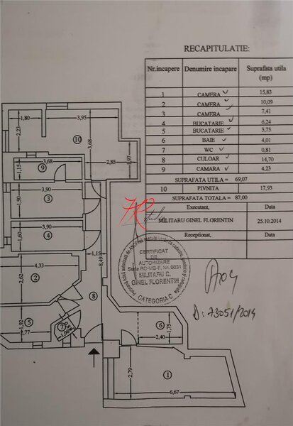 Icoanei, vanzare apartament/birou 5 camere.